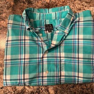 Jos. A. Bank Men's Turquoise Plaid Button Down Shirt